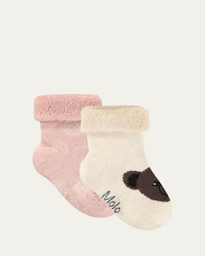 Molo Kid's Nodda 2-pack Socks In Pink