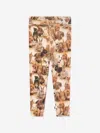 Molo Rabbit Intarsia-knit Leggings In Beige