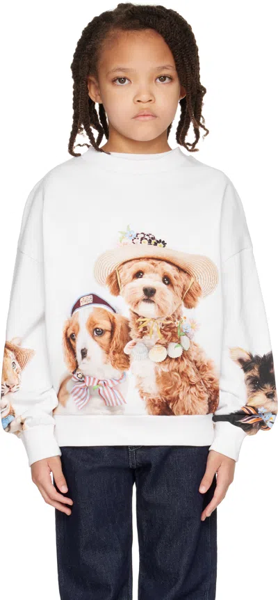 Molo Kids White Maxi Sweatshirt