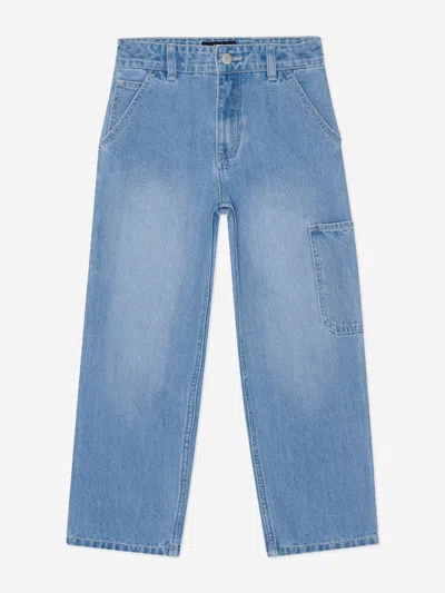 Molo Kids Wide Leg Jeans In Blue