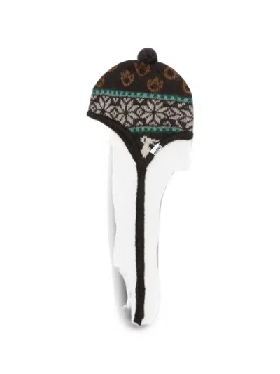Molo Babies' Kiki Fair Isle-knit Pompom Beanie Hat In Brown