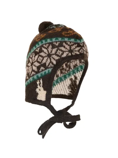 Molo Babies' Kikki Fair Isle Intarsia-knit Beanie Hat In Brown