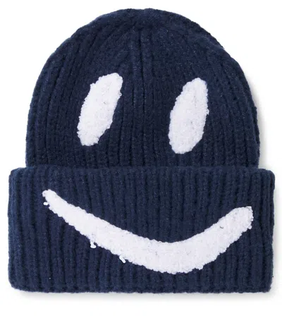 Molo Kids' Kim Embroidered Ribbed-knit Beanie In Blue