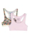 Molo Leaves-print Bras (set Of Two) In Pink