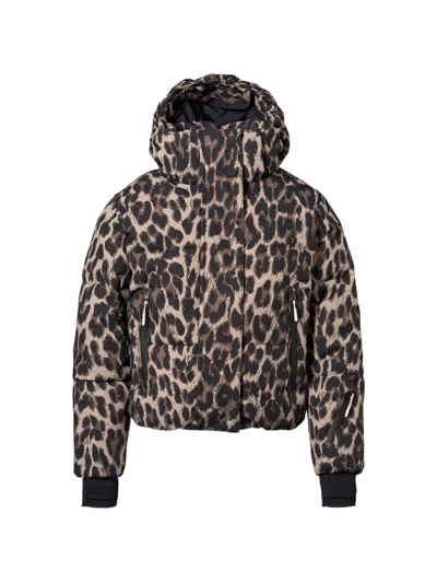 Molo Kids' Leopard-print Hooded Jacket In Neutral