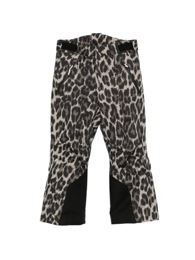Molo Kids' Leopard-print Ski Pants In Gray