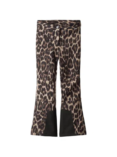 Molo Kids' Leopard-print Ski Trousers In Multi