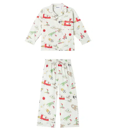 Molo Kids' Lex Printed Cotton Pajamas In Multi