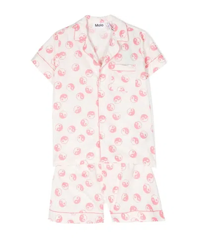 Molo Kids' Lexi Organic Cotton Nightwear Set In White