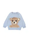 Molo Light Blue Sweater For Baby Boy With Bear In Blue