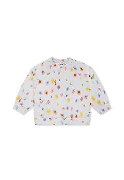 Molo Light Blue Sweatshirt For Baby Girl With Smiley
