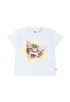 Molo Light Blue T-shirt For Babykids With Cat In Light Blue