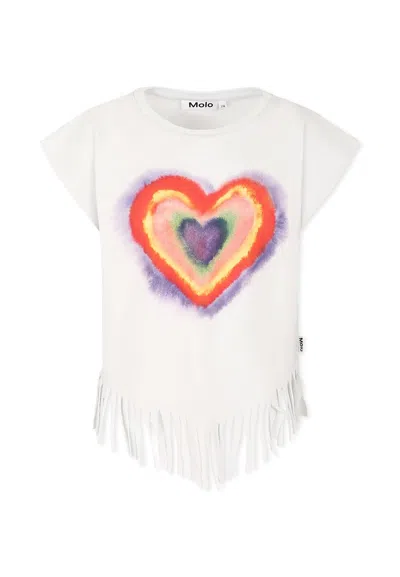 Molo Kids' Light Blue Top For Girl With Heart