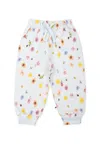 Molo Light Blue Trousers For Baby Girl With Floral Print In Light Blue