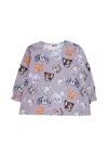 Molo Lilac T-shirt For Baby Girl With Animals In Purple