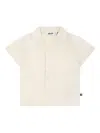 Molo Ivory Shirt For Babykids With Smiley In Neutrals