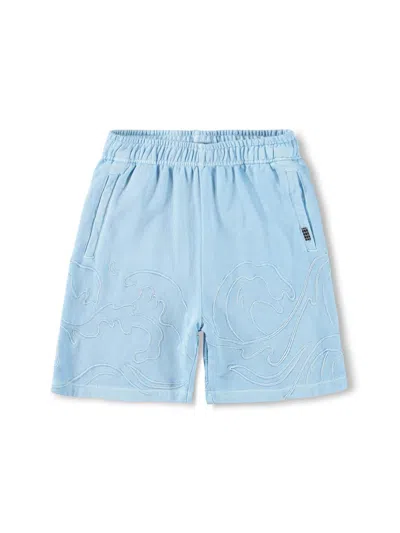 Molo Kids' Little Boy's & Boy's Embroidered Wave Shorts In Blue