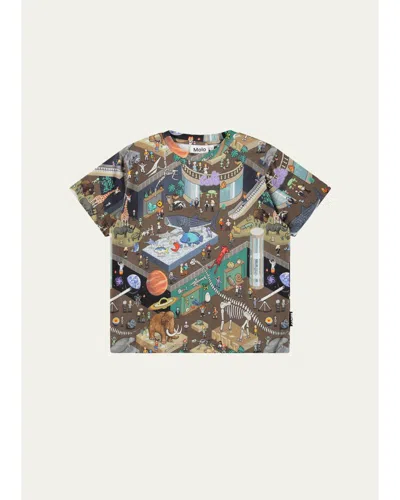 Molo Kids' Little Boy's & Boy's Riley Museum Print T-shirt In White