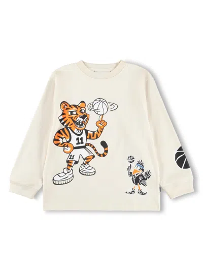 Molo Babies' Little Boy's Unity Cartoon Basketball Cotton Shirt In Neutral