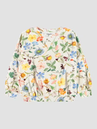 Molo Little Girl's & Girl's Marika Floral Cotton Sweatshirt In Neutral