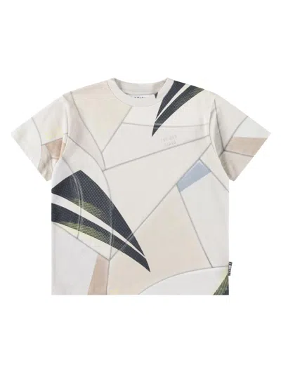 Molo Little Kid's & Kid's Rodney Football Printed T-shirt In Gray