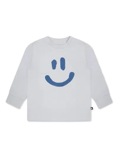 Molo Babies' Logo-print T-shirt In Light Blue
