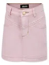 Molo Logo-tag Denim Skirt In Pink