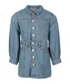 Molo Long-sleeved Denim Dress In Blue