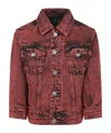 Molo Long-sleeved Denim Jacket In Red