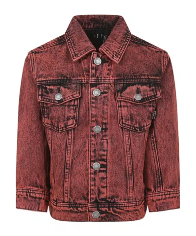 Molo Long-sleeved Denim Jacket In Red