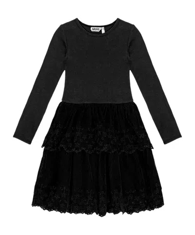 Molo Long-sleeved Dress In Black