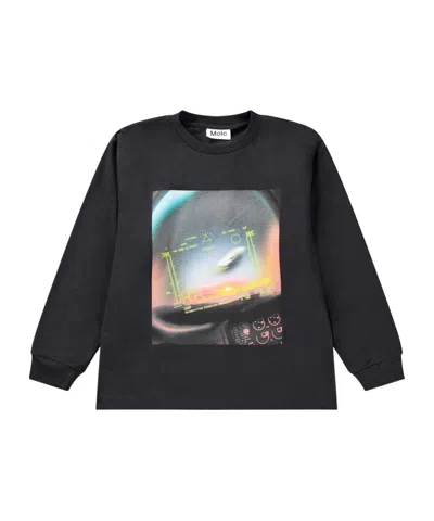 Molo Kids' Long-sleeved T-shirt In Black