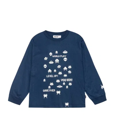 Molo Long-sleeved T-shirt In Blue