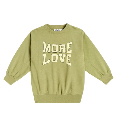 Molo Kids' Magni Cotton-blend Fleece Sweatshirt In Sage