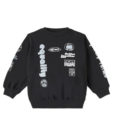 Molo Kids' Magni Printed Cotton Jersey Sweatshirt In Black