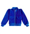 Molo Malika Corduroy Zip-up Sweatshirt In Blue