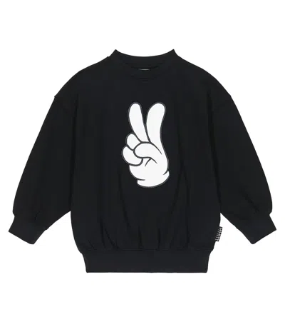 Molo Kids' Hand Path Organic Cotton Sweatshirt In Black
