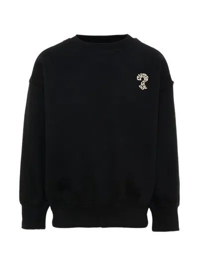 Molo Kids' Mar Embroidered Crew-neck Sweatshirt In Black