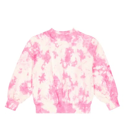 Molo Kids' Tie-dye Organic Cotton Sweatshirt In Pink Tie Dye