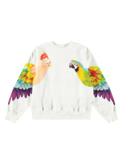 Molo Kids' Girl's Marge Printed Sweatshirt In Magic Parrots