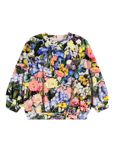 Molo Kids' Marika Floral-print Sweatshirt In Multi