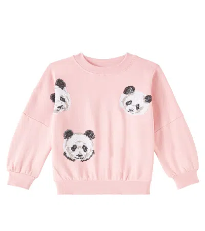 Molo Kids' Marika Sequined Cotton Jersey Sweatshirt In Pink