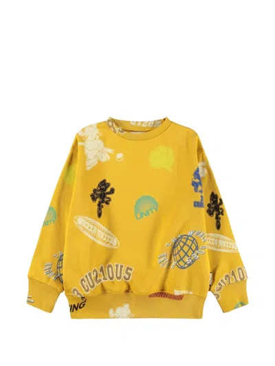 Molo Kids' Mattis Graphic-print Sweatshirt In Gelb