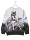 Molo Mattis Wolf Sweatshirt In Grigio