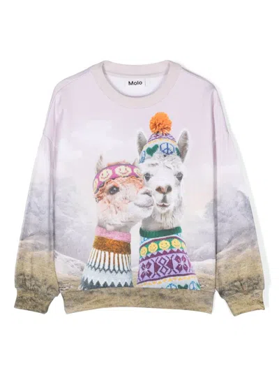 Molo Kids' Maxi Graphic-print Sweatshirt In Multicolor