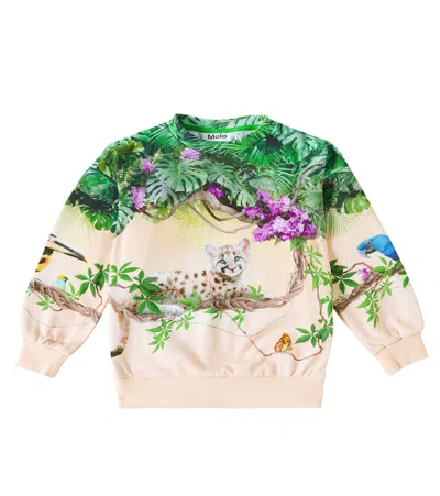 Molo Kids' Maxi Printed Cotton Jersey Sweatshirt In Multicoloured