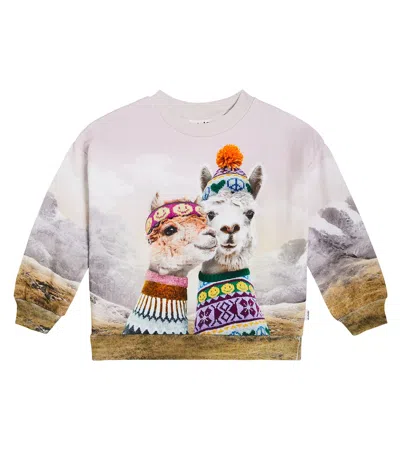 Molo Kids' Maxi Printed Cotton Sweatshirt In Multicoloured