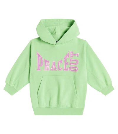 Molo Kids' Maxx Cotton-blend Fleece Hoodie In Grass Green