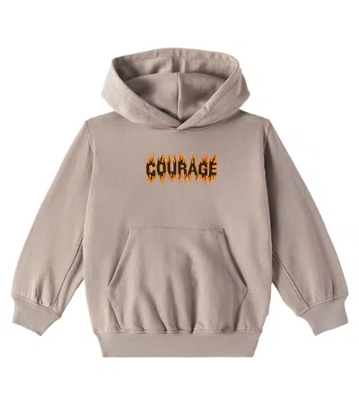 Molo Kids' Maxx Printed Cotton Hoodie In Grey