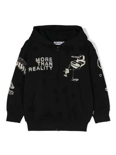 Molo Kids' Mazz Hoodie In Black